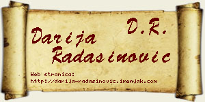 Darija Radašinović vizit kartica